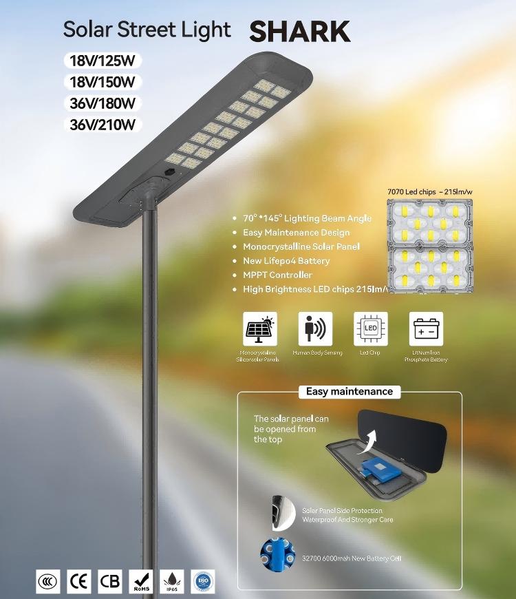 180w all in one solar street light