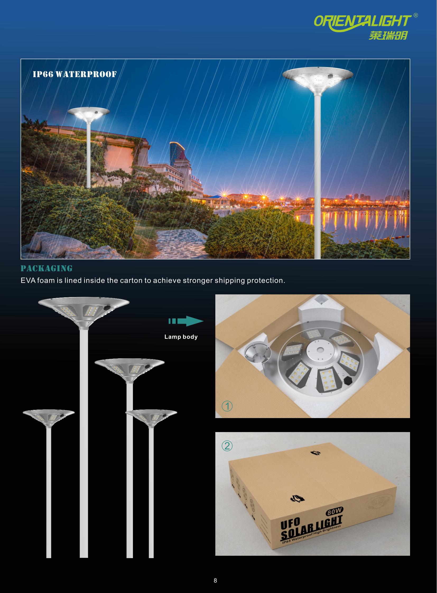  50w post top solar garden light