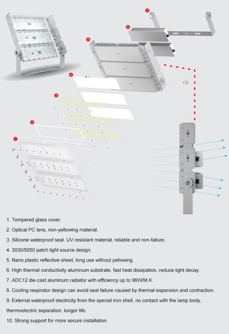 800w High Mast led flood lighting